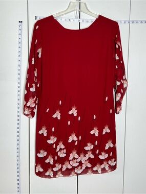GRACE KARIN XL Red Floral Hem Midi Semi Formal Event Dress